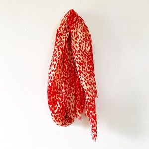 MNG Mango Red Leopard Print Scarf